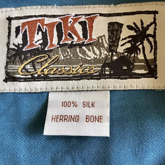 Tiki Classics Mens XXL 100% Silk‎ Hawaiian Shirt Floral Short Sleeve Button Up - Picture 6 of 9